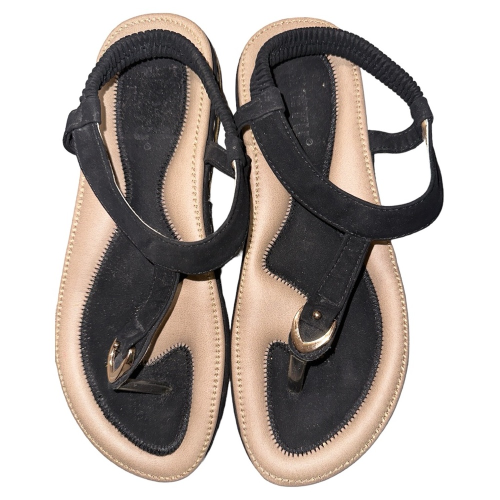 Siketu Black Vegan Suede Sandal Size 40 (8)